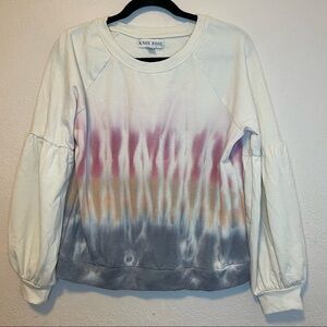 Knox Rose Tie Dye lightweight pullover bishop sleeves Sweatshirt.  Size M  NWOT